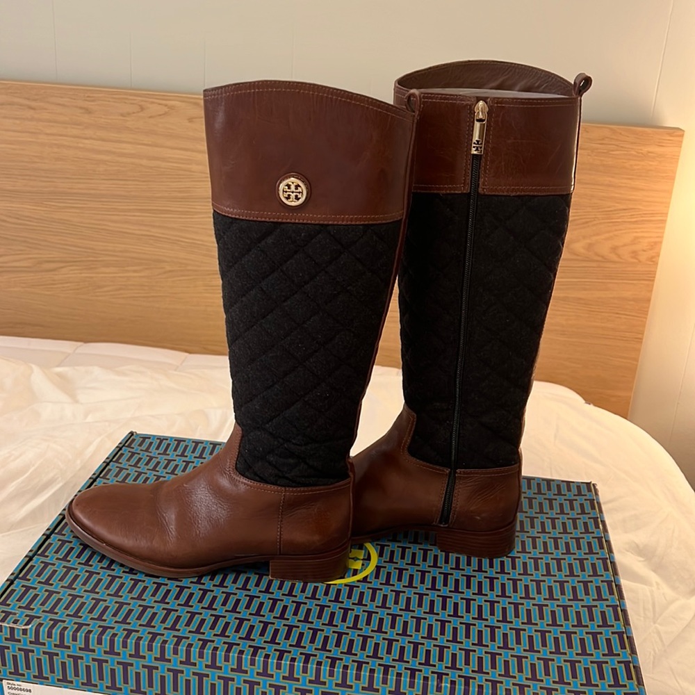 Tory Burch quilted riding boots
